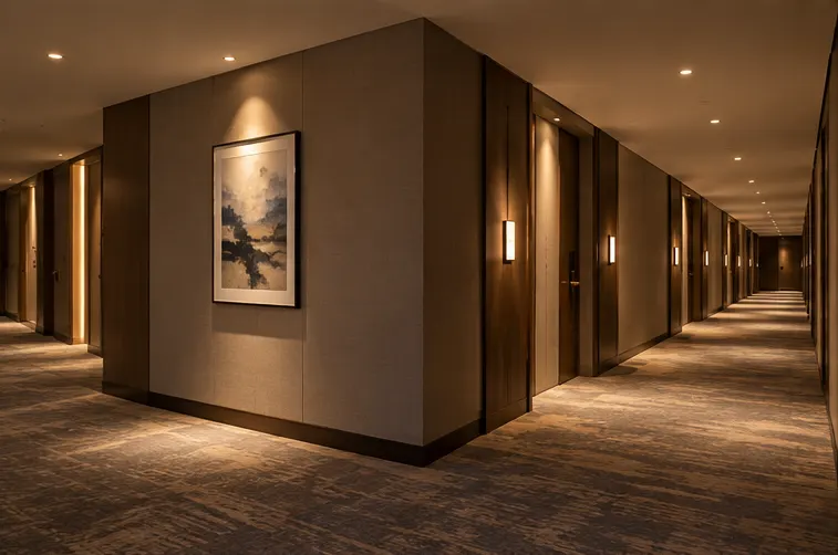 Boutique bag displays under Ra80 downlight wash