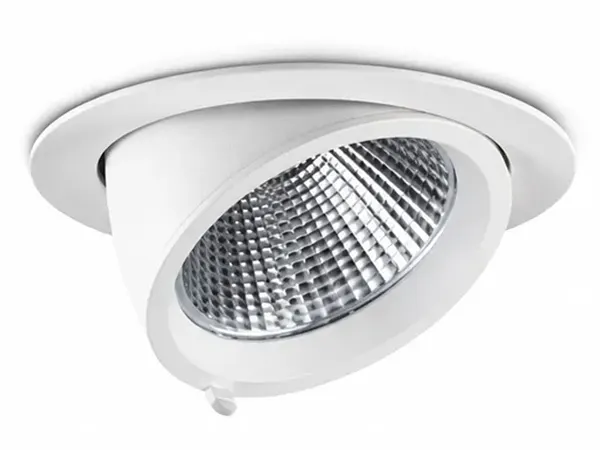 Czarna oprawa wpuszczana gimbal AXIS-G GD01, głowica odchylona do oświetlania półek