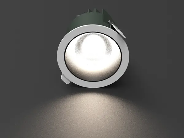 Primo piano della ghiera del downlight IP44 MIST-P con finitura opaca