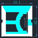 LC-NS-12x12 square side bend silicone neon flex section for emblem outlines