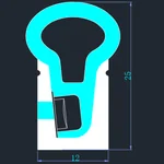 LC-NS-12x25 tall side bend silicone neon flex section for large lettering