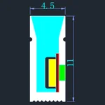 LC-NS-4.5x11 slim side bend silicone neon flex section for narrow letter strokes