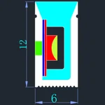 LC-NS-6x12 side bend silicone neon flex section for channel letter outlines