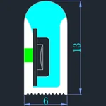 LC-NS-6x13 side bend silicone neon flex section for logo contours