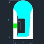 LC-NS-8x16 side bend silicone neon flex section for fascia curves