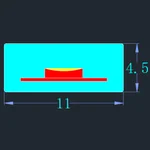 LC-NT-11x4.5 low top bend silicone neon flex section for cove lines