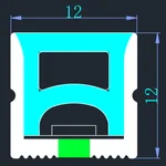 LC-NT-12x12 square top bend silicone neon flex section for outlines