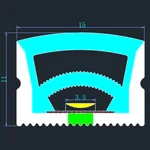 LC-NT-15x10 rectangular top bend silicone neon flex section for borders