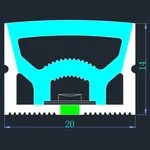 LC-NT-20x14 jumbo top bend silicone neon flex section for facades