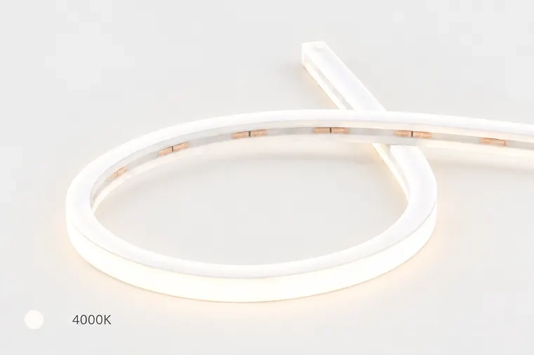 LC-NT top bend silicone LED neon flex glowing in 4000K neutral white for facades