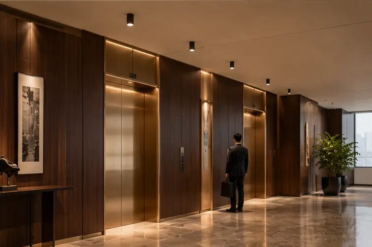 Ingresso della camera illuminato da downlight a plafone SURF-C Ra80