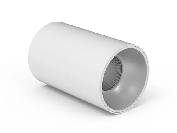 Perfil lateral del downlight cilíndrico CUBE-D blanco mostrando la profundidad del cuerpo XTD