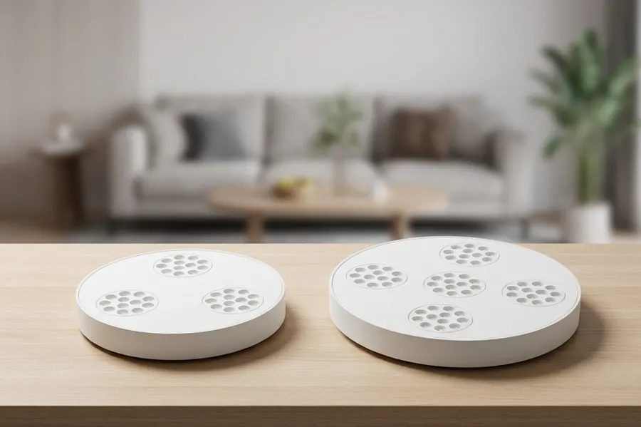 DISK-R flat disc throwing three even accent pools over a boutique counter