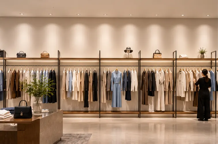AXIS-X adjustable accent heads highlighting mannequin display in fashion store