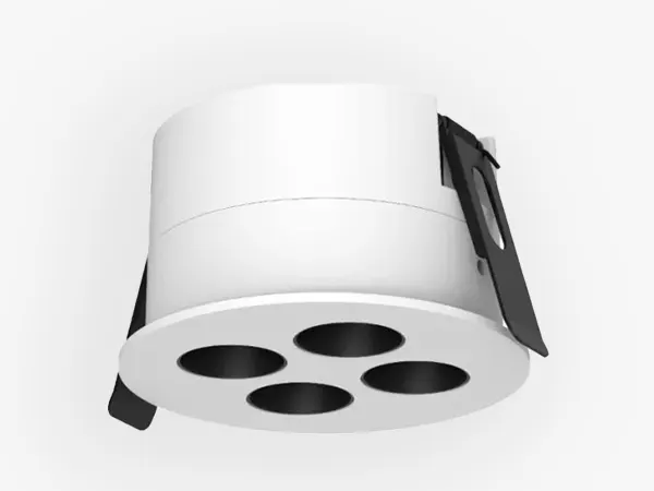 Schwarzes flaches DOTS-C Einbau-Multi-Cell-Downlight mit sieben festen SMD-Zellen für niedrige Decken, LC-SP03