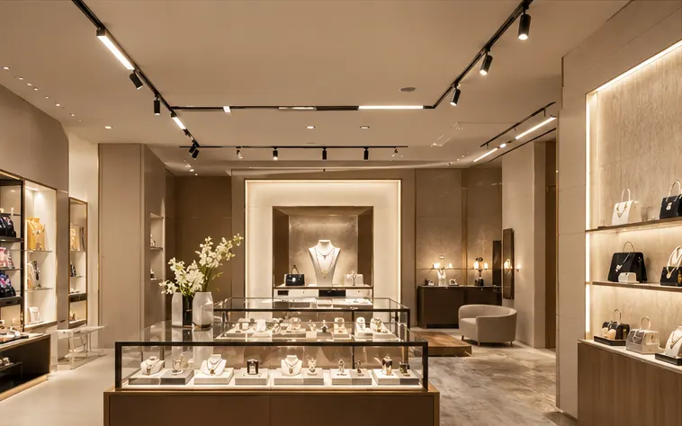 TRON-WD addressed DALI linear track light in showroom space