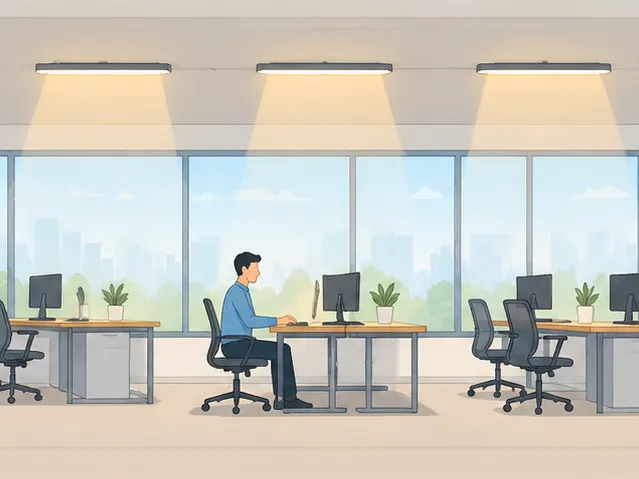 Open space con downlight tunable white su rete mesh DALI wireless per retrofit