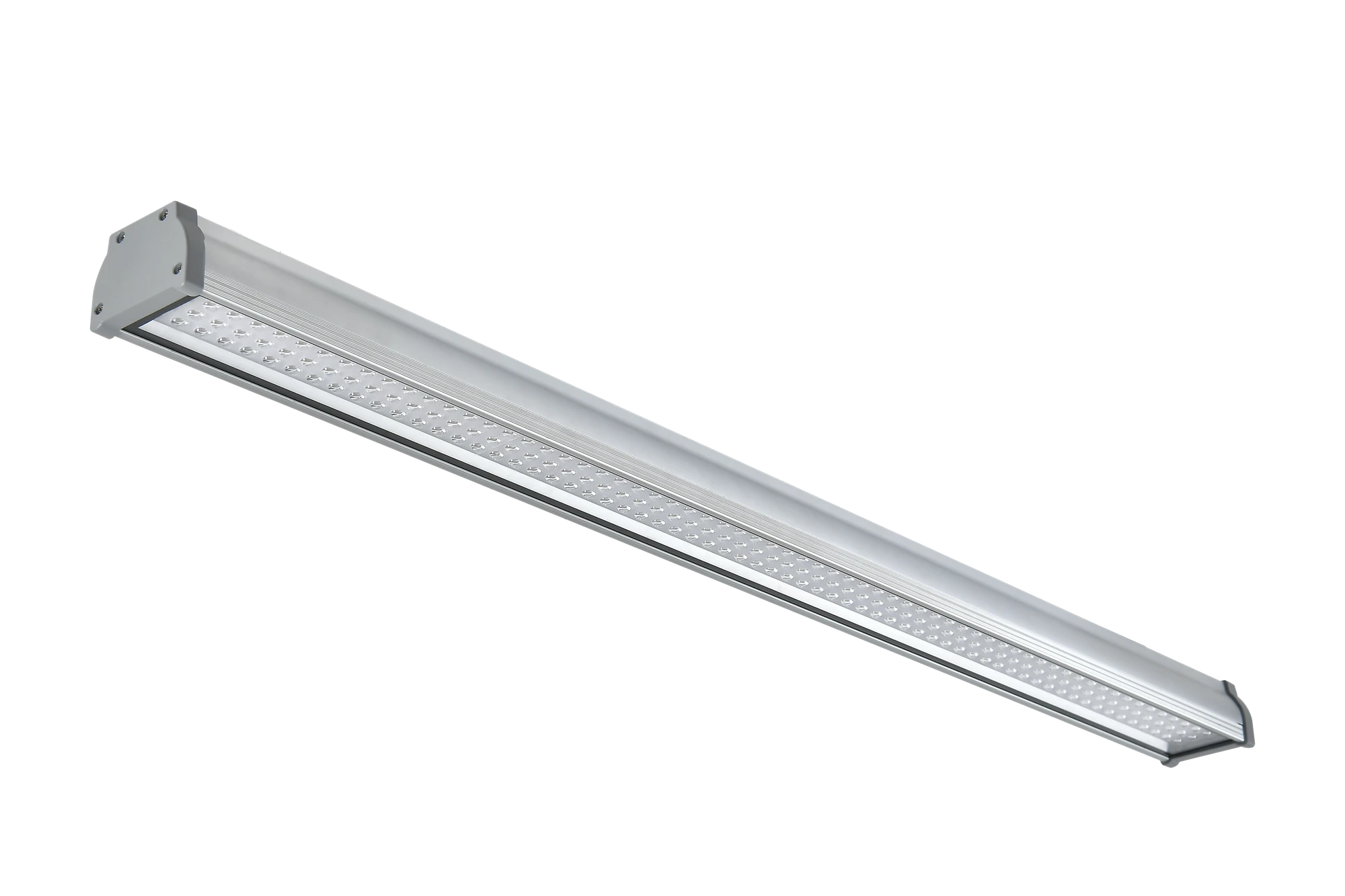 Corpo argentato della campana LED lineare FORT-A con matrice di lenti per magazzini
