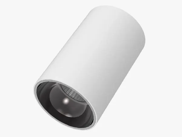 White SD02 surface mounted downlight for solid office ceilings without cutout