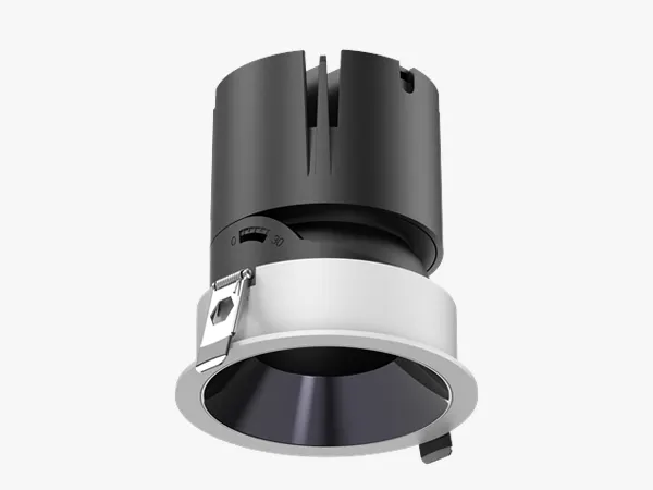 White AXIS-X SP02 trimless adjustable downlight for low gallery ceilings