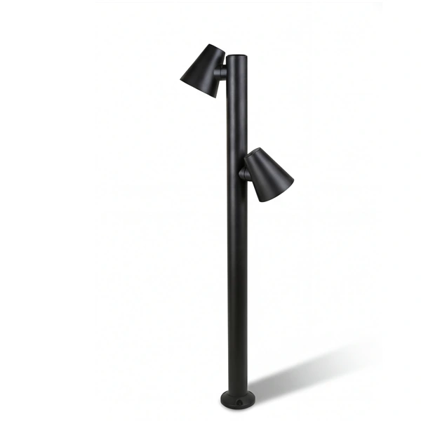 BAM directional LED spot bollard for entrances in Sand Black
