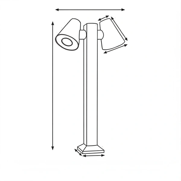 BAM-SD directional spot bollard night scene