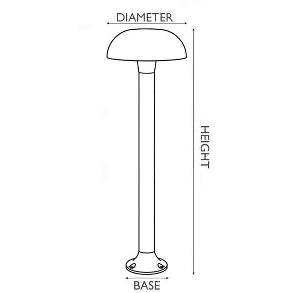 MUSH-DS dome mushroom bollard side view