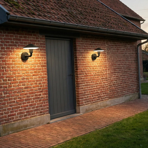Light Grey MUSH-W mushroom wall light for patios entry pair