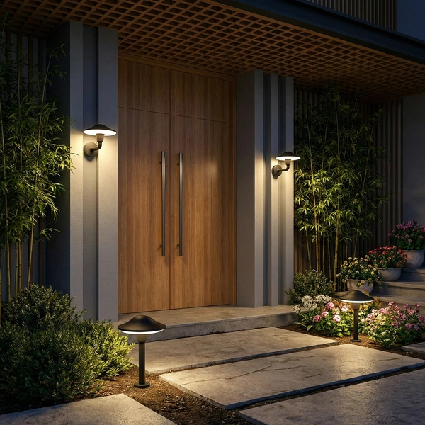 MUSH-W outdoor sconce washing patio wall downward pool