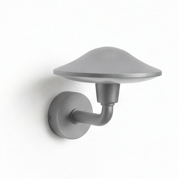 Light Grey MUSH-W mushroom LED wall sconce for entryways on wall