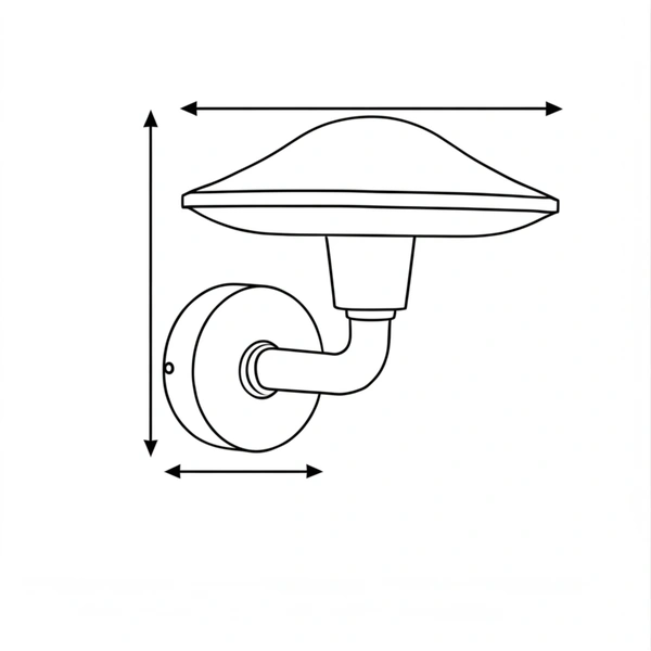 MUSH-WB outdoor sconce wall bracket rear detail
