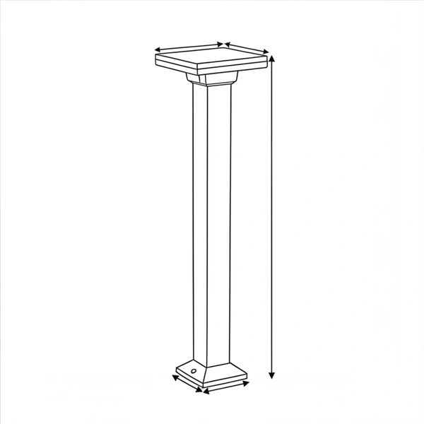 PLAT-SS flat-top bollard night wash on walkway