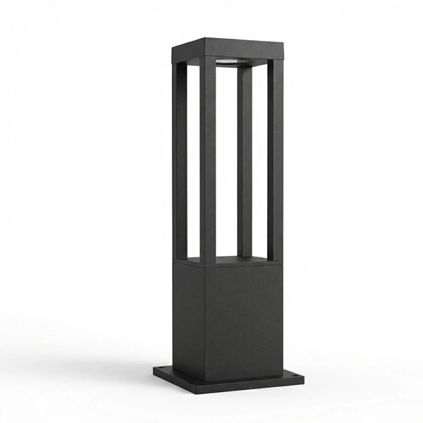 SEMI heavy duty LED pathway bollard for driveways, Sand Black square head