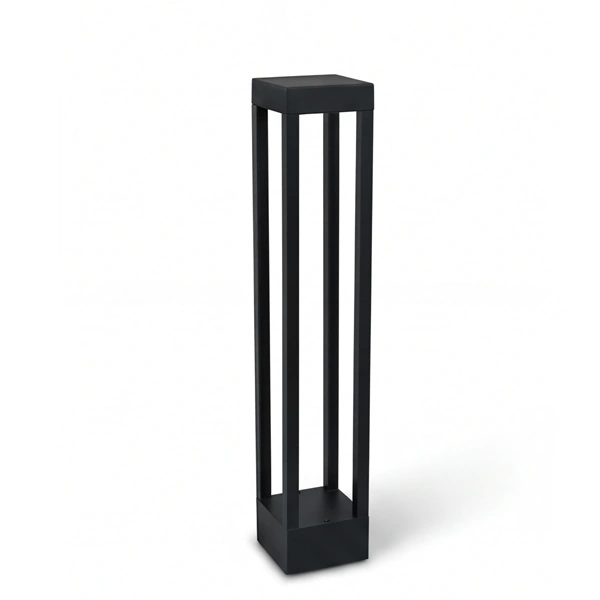 Black VOID glare-free LED path bollard for poolside, 7W internal flange head
