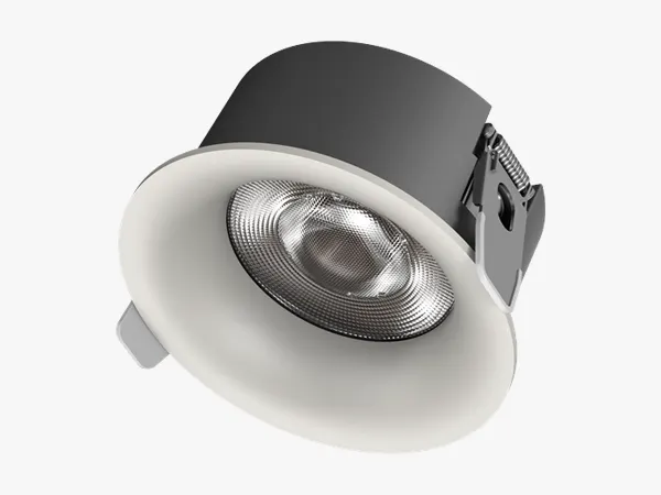 White PURE-S DL02 2-8 inch SMD COB recessed downlight for hotels installed in lobby ceiling