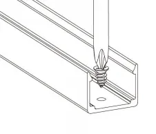 NEON-1010 aluminum profile aligned and fixed with screws